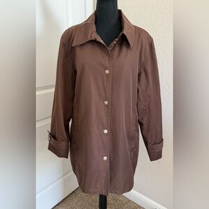 Worthington Chocolate Brown Classic Trench Coat 
Women SZ XL Vtg 90’s